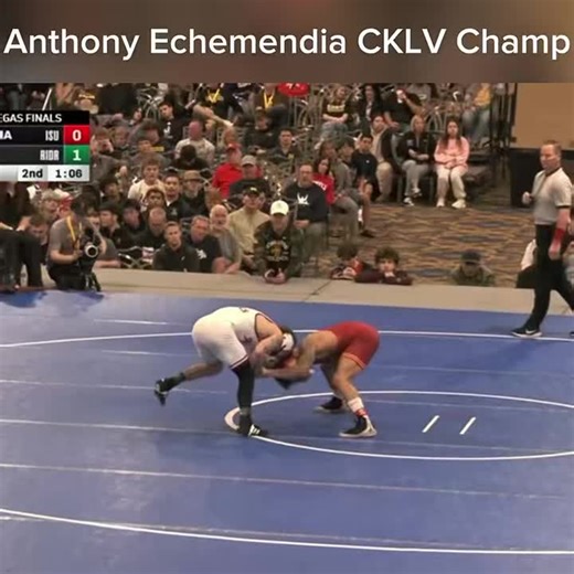 Saturday Night Lights on Instagram: "At 141 lbs, Anthony Echemendia (Iowa State) caps his weekend with a 6–2 decision over Elijah Griffin (Rider) to secure the CKLV title."