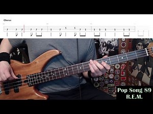 Pop Song 89 by R.E.M. - Bass Cover with Tabs Play-Along