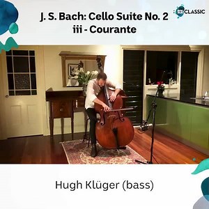 4.7K views · 192 reactions | Boss double bassist plays Bach Cello Suite No. 2. Hugh Klüger is sub principal bass with the London Philharmonic Orchestra and has been spending his time in lockdown polishing off the Bach Cello Suites and posting the videos to his social media accounts for everyone to enjoy. | ABC Classic | Facebook