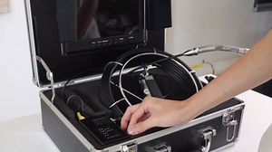 Self Leveling Sewer Inspection Camera with 512hz Locator,50M/165ft Cable Portable Pipe Inspection Camera with 9" HD Color Monitor,DVR 16GB,Meter Counter