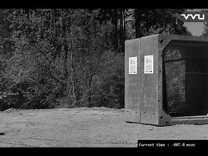 Explosion of 20 kg of TNT from 5 metres Blast resistance test Slow motion camera from 45 degree