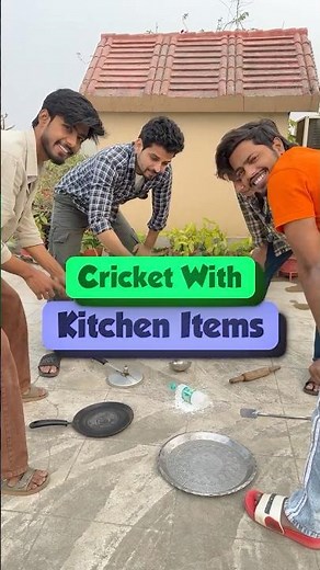 Cricket With Kitchen Items🤣 #shorts