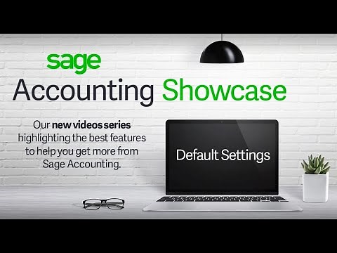 Sage Accounting Default Settings