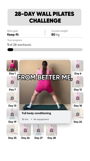 Exercise just for 6-8 minutes 3 times a week and you won't recognize yourself in a month. It is real! 💪 | 28 Day Challenge