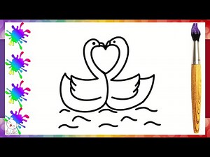 Πως να Ζωγραφίσω δύο Κύκνους | Ζωγραφική για Παιδιά | How to draw a swan