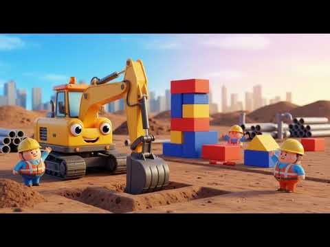 Excavator Digging Song For Kids 🪣🚜 Fun Stem Learning Video