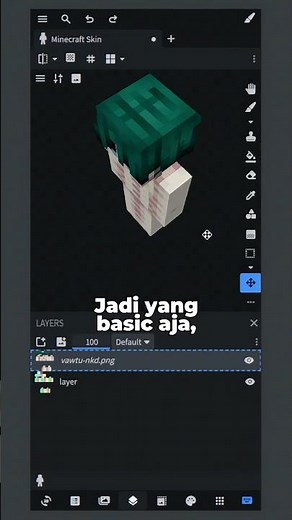 Cara Pasang Skin Template Gimana? Nih Tutorialnya!#blockbench #minecraftskin #shorts #minecraftshort