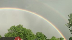 Vivid rainbow appears after storms pass