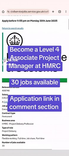 Level 4 Associate Project Manager Jobs at HMRC
