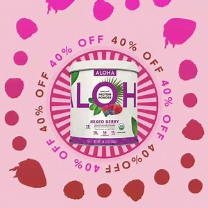 40% off our Mixed Berry Protein Powder? Now, that’s a BERRY GOOD offer! 🍓Use the code “BERRYGOOD” at check out for that extra Friday feelin’. | ALOHA