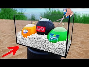Experiment: Coca Cola and Mentos inside a Balloons