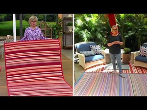 Barbara King Reversible Indoor/Outdoor Striped Mat on QVC