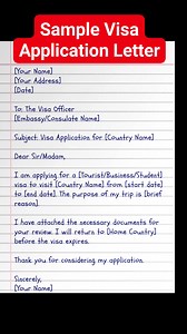 561K views · 2.6K reactions | Sample Visa Application Letter #trendingreels #education #virals #letters #school #application #interview | English Class | Facebook