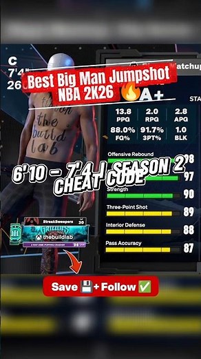 Best Big Man Jumpshot in NBA 2K26 🔥 90% shooting from 3 | Smoothest Jumper After Patch! #2k26