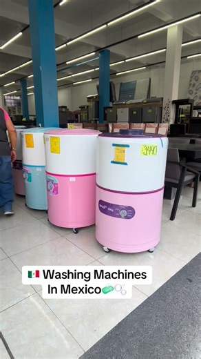 Girl Who Made Churro Waffles on Instagram: "These are the kind of washing machines 🫧🧼 $200 💸 gets you in Mexico #washingmachine #mexicanlife #laundryday"