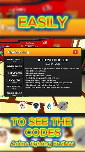 How to Easily see the *CODES* in [QOL] Anime Fighting Simulator: Endless #roblox #codes #rblx