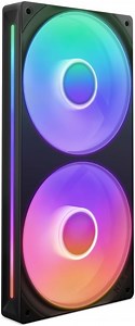 NZXT F240 RGB Core - 240 mm Einzelrahmen-Lüftereinheit mit 2 x 120 mm RGB-Lüftern - Drehzahl- und Beleuchtungssteuerung - Hoher statischer Druck und Luftstrom - 8 aRGB-LEDs pro Lüfter - Schwarz