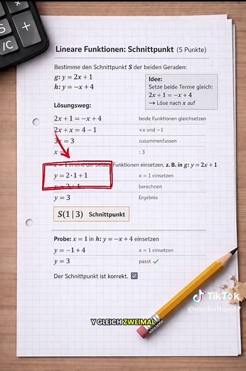 Schnittpunkt zwischen zwei Geraden einfach berechnen