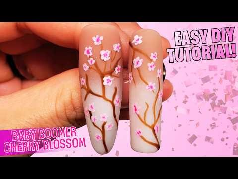 Ep. 0415 | Baby Boomer Cherry Blossom Nails 🌸 | Beginner Friendly Floral Nail Art Tutorial