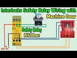 Machine Door Interlocks Wiring With Safety Relay PILZ Pnoz Connection ‪@MianElectric‬