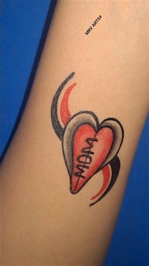 DIY LEAFE MOM TATTOO 👌🌱❤️ #momtattoo #ytshorts #temporarytattoo #simpletattoo #2t26