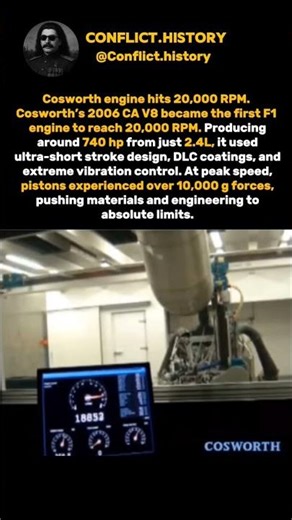 Cosworth engine hits 20,000 RPM #history #america #monstertruck #shorts
