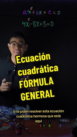 Resolviendo ecuación cuadrática usando FORMULA GENERAL. ¿Qué otro método usarías para hallar la solución? Deja tu comentario. #parati #profealcua #longervideos #maths #ecuaciones #longervideosontiktok #colombia #elsalvador #chile #fyp #barranquilla #colegio #bachiller #math