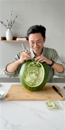 🍉✨ Carving an Anime Character from a Watermelon! | Fun & Educational DIY Tutorial ✨🍉