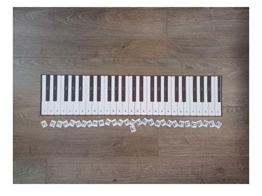 Piano Template with Mini Music Note Flashcards | Teaching Resources