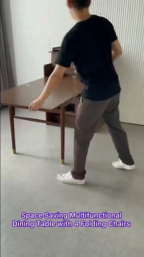 Space Saving Multifunctional Dining Table with 4 Folding Chairs