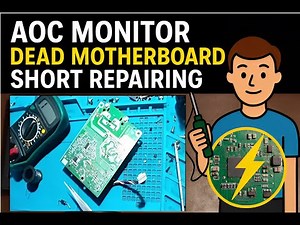 AOC MONITOR DEAD MOTHERBOARD SHORT REPAIRING