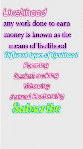 Livelihood And Different Types OF Livelihood #avinashstudycollection