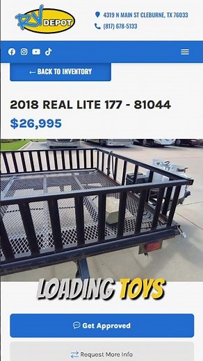 Unique Bumper Pull Toy Hauler For SALE - 2018 Real Lite 177! Versatile Cargo Space, Off Road Ready!