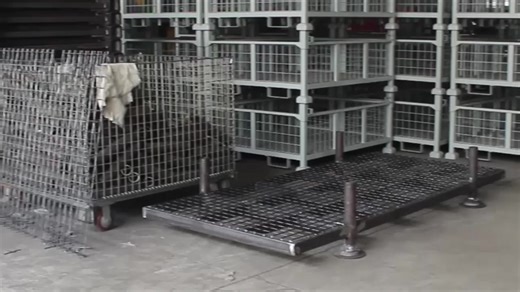 Heavy Duty Foldable Metal Collapsible Wire Mesh Storage Logistics Steel Cage/Container Galvanized Stackable and Warehouse Type