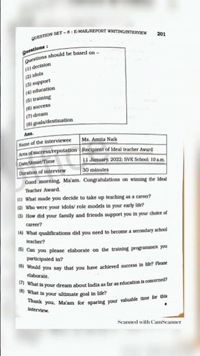 Interview questions English class 12th HSC Board #12thclass #writingskills