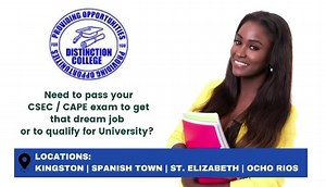 Get sure passes in your CSEC/CAPE subjects when you register with us! Classes start this September. Visit any of our branches for an application form and take with you: 2 passport size pictures, a copy of your birth certificate, TRN (if available) and $2500 registration fee. | Distinction College