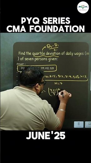 👉 CMA Foundation Statistics Made Easy | Quartile Deviation PYQ June’25 #coc