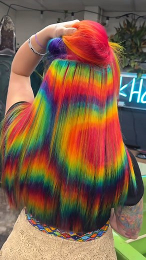 Our aura is rainbow 🌈 @dankhair (he/him) is the artist #PulpRiot is the paint 🧪 Formula Breakdown: - Lightened with: #BlondeAF 10 & 20 vol. - Pink: First Base Fireball - Orange: Lava Nuclear - Yellow: Satire - Green: Acid Spill Blue Muse - Blue: Blue Muse Iced Skater - Purple: Dark Matter Clear #PulpRiotIsThePaint #PulpRiot #PulpRiotHair #PulpRiotColor #BrightHair #VividHair #HairInspo #HairArt #AltHair #AlternativeHair #HairColor #HairSalon #Rainbow #RainbowHair #RainbowHairColor #HairDesign