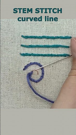 How to embroider steam stitch along a curved line