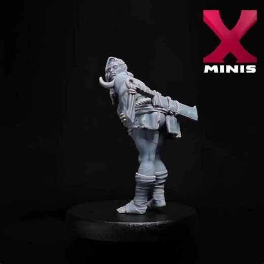 Orc Lady Berserk Bow | DnD Miniature | Tabletop Game Miniatures | 3D Model STL FILE | RPG DnDminis