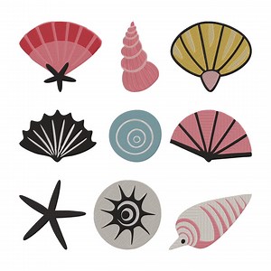 Seashell Starfish Embroidery Design, Shell Starfish Machine Embroidery File, 9 Design, 9 Size, Instant Download - Etsy