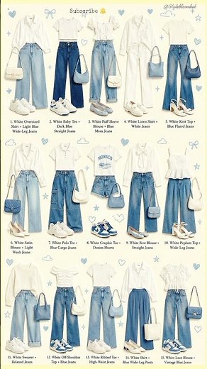 15 White & Blue Denim Outfit Ideas 🤍💙 | Chic Pinterest Fashion & Everyday Style #trending