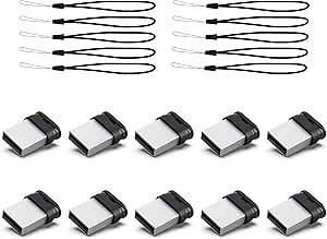 K&ZZ 16GB Mini Flash Drive 10 Pack 16G Small USB Drive with Lanyard Low Profile USB 2.0 Flash Drive 16 GB Tiny Thumb Drive Memory Stick (16GB, Black)