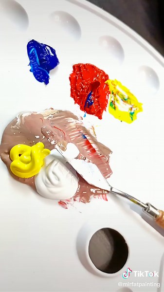 Mixing Primary Colors into Mocha Color | Easy Painting Tutorial