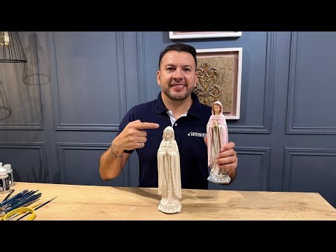 Cómo Pintar Virgen Rosa Mística en Cerámica ( EFECTO REAL)