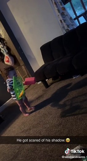 My poor baby.🥺🤣 I couldn't help but laugh.🥺🤍 #son #scared #shadow #poorbaby #like #funny