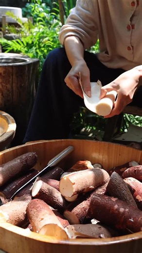 Village stories | Part 1 villager making sweet from Chinese yam #village #cooking #villagelife #villagecooking | Instagram