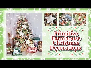 Primitive Farmhouse Country Christmas DIY Decorations || Dollar Tree Table Top Tree