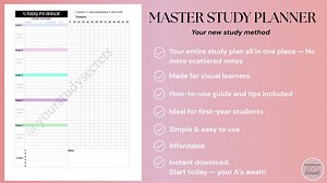 Study Planner: Exam Schedule, Active Recall System (pdf/excel Digital Download) - Etsy