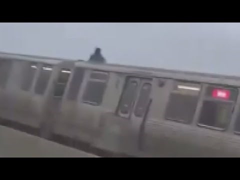 Train surfer caught on camera on CTA Red Line